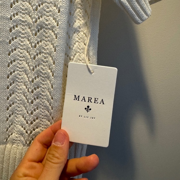 NWT Marea Pointelle short sleeve polo ivory - Picture 3 of 4